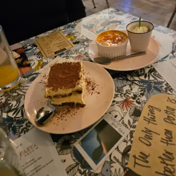 Tiramisu dusted with cocoa